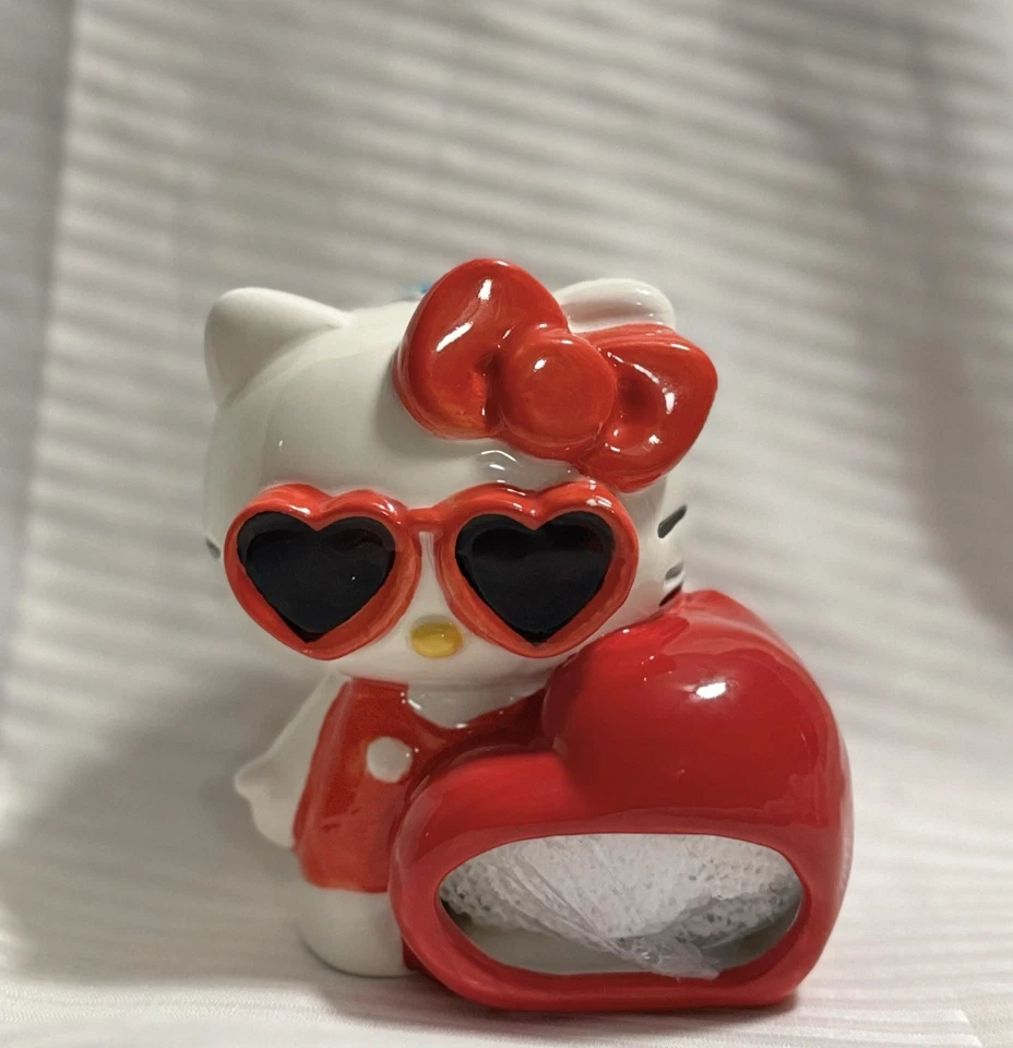 Soporte de esponja de cocina Sanrio Hello Kitty de cerámica esculpida pintada a mano NUEVO Foto 1 de 2