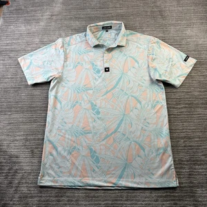 Bad Birdie Poloshirt Herren mittelblau orange Blumen Performance Golf - Bild 1 von 10