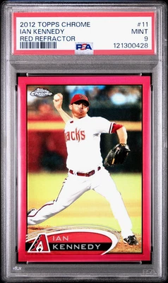 Topps Chrome IAN KENNEDY 2012 refractor rojo/25 PSA 9 como nuevo Pop 1,0 superior Foto 1 de 2