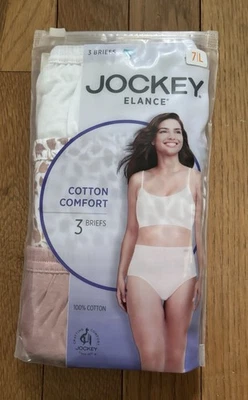 尺寸 7 或大号赛马 3 件装 Elance Brief 内裤舒适内衣 100% 棉 — 第 1/4 张图片