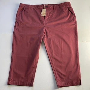 Fat Face Washed Red Farnham Crop Chino Trousers UK 22 NWT RRP £46 - Picture 1 of 9