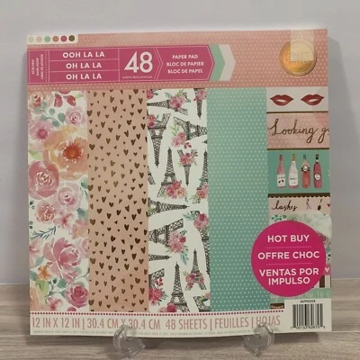 Craft Smith "OOh Lala" Paris Theme 12 x 12 Paper Pad Papercrafts Crafts #8 - Image 1 of 4