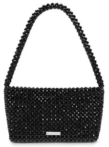 Loeffler Randall Marleigh Beaded Shoulder Bag Black Silver - Picture 1 of 4