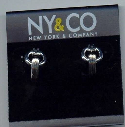 1 PAR DE BRINCOS DE LAÇO DE NÓ BANHADOS A PRATA "NY & CO." T195 - Imagem 1 de 1