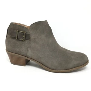 Vionic Millie Ankle Boots Booties Shoes Womens Size 10 Gray Suede Zip Up Ortho - Picture 1 of 10