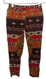 Jelly The Pug Girls Tribal Equestrian Leggings Sz 10 Brown Orange Green - Picture 1 of 7