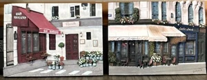 Lot Of 2 Scott Steele Paris French Bar Brasserie Café Store 3-D Wall Plaques Art - Picture 1 of 8