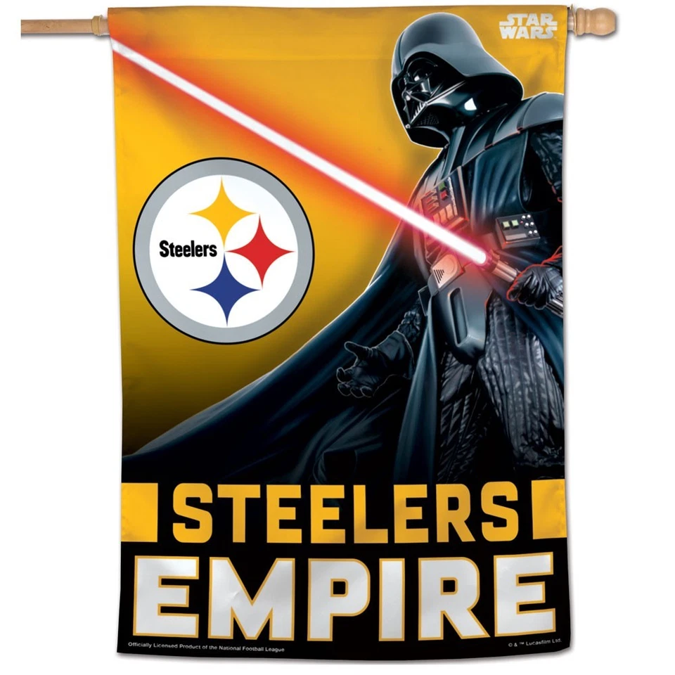 PITTSBURGH STEELERS EMPIRE DARTH VADER 28"X40" BANNER FLAG NEW WINCRAFT 👀 - Image 1 of 1