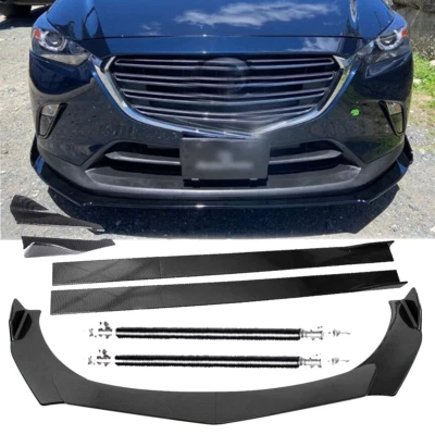 Front Bumper Lip Splitter Spoiler Rear Lip Strut Rod For Mazda CX-3 CX-5 CX-7 Foto 1 de 4