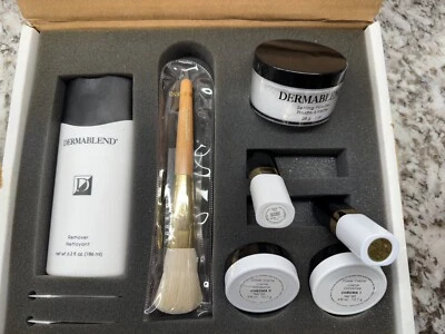 Dermablend Kit = Remover, Setting Powder, Brush, 2 Cover Cremes, 2 Lipsticks Fix - Image 1 of 2