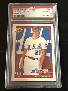 1991 Topps negociado Tiffany #45T Jason Giambi PSA 10 novato 440 jonrones - Imagen 1 de 4