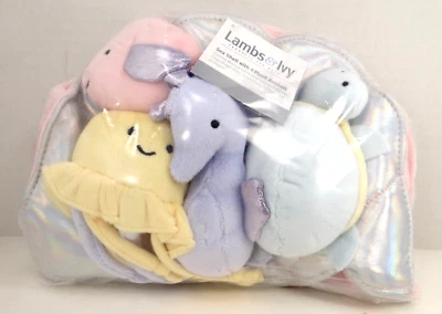 Bolso concha marina corderos e hiedra con 4 animales marinos caballo de mar medusas tortuga pez nuevo Foto 1 de 4