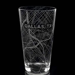 DALLAS, TX Laser Engraved Pint Glass - Picture 1 of 6