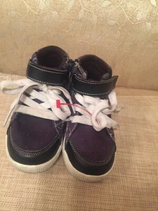 London High Top Sneakers Toddler Sz 9 Gray Checker Canvas Kids Boys Shoes - Picture 1 of 8
