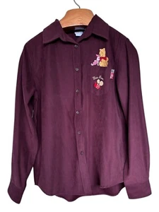 Vtg Winnie The Pooh Piglet Bee Real Microfiber Button Up Long Sleeve M Shirt - Picture 1 of 4