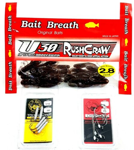 Soft Plastics  BAIT BREATH U-30 RUSH CRAW 2.8'' # 145 & TT Lures HWS & Chinlockz