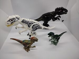 Jurassic Park World lot of 4 Dinosaurs Indominus Rex Raptors bricks