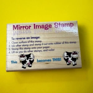 Mirror Image Stamp~Reverse Rubber Stamp~ 4" X 2.5"~Rubber Stampede 247F - Picture 1 of 7