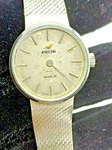 VINTAGE ENICAR REF 782-076-101 SWISS WATCH HAND WIND CAL.807 RARE - Picture 1 of 14