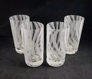 Lenox Kate Spade Highball Banyan Rayas Vasos Grabados - Juego de 4 Nuevos con Etiquetas - Imagen 1 de 4