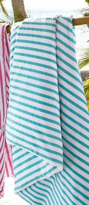 Pottery Barn Kids Breton Striped cotton FULL / Queen Duvet cover Aqua comforter - Picture 1 of 4