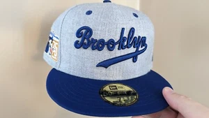 7 5/8 Brooklyn Dodgers Jackie Robinson Script Fitted Hat Not Myfitteds Fan - Picture 1 of 5