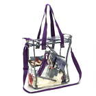 Heavy Duty Clear Tote Bag ,0.5Mm Vinyl Bag, Purple,Unisex Women's Bags  Handbags