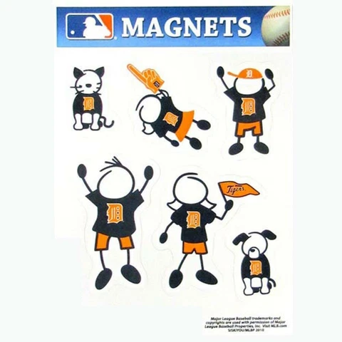 Detroit Tigers Family Magnet Set (NEW) MLB Auto Car Stickers Emblems 6 Pack Cover