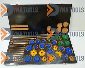 43x KIT DE HERRAMIENTAS DE CORTE DE ASIENTO DE VÁLVULA CON PUNTA DE CARBURO PARA MOTORES VINTAGE Y MODERNOS - Imagen 1 de 12