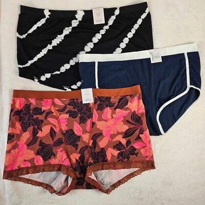 Auden 3pk Assorted Boy Shorts Underwear Women X-Large Stretch - Image 1 of 4