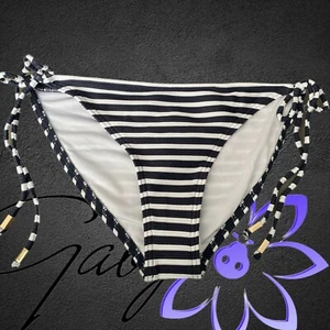 John Lewis Bikini Bottoms Bikini Briefs Tie Side Blue /White UK Size 8 - Picture 1 of 3