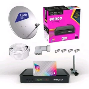 KIT-SATELLITARE HD 4K TIVÙSAT+DECODER HD 4K+PARABOLA 45CM+LNB2 USCITE+20MT+ SUPP - Imagen 1 de 1