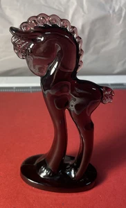 Mosser Glass Pony Horse Purple Vintage 5.5 inches Tall - Picture 1 of 6