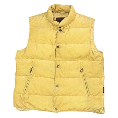 Moncler Yellow Corduroy Down Gilet Jacket Body Warmer Mustard Mens Large 4 - Image 1 of 4