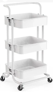 Pipishell 3 Tier Mesh Utility Cart, Rolling Metal Organization Cart with Handle - Picture 1 of 4