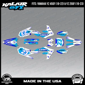 Graphics Kit for Yamaha YZ450F (2018-2022) and YZ250F (2019-23) Evader - Cyan - Picture 1 of 4