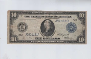 1914  FEDERAL RESERVE NOTE.  $10.00. Fr 940. KANSAS DISTRICT. LOOK!!!! - Picture 1 of 6