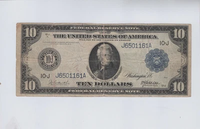 1914  FEDERAL RESERVE NOTE.  $10.00. Fr 940. KANSAS DISTRICT. LOOK!!!! - Image 1 of 4