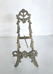 VTG Brass Tabletop Easel Ornate Victorian Small Art Book Display Stand India  - Picture 1 of 18