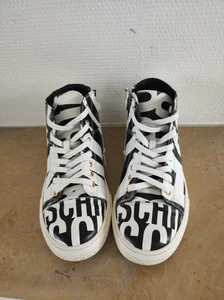 MOSCHINO Schuhe High-Top Sneaker Sportschuhe Gr.36 schwarz weiß Leder - Bild 1 von 13
