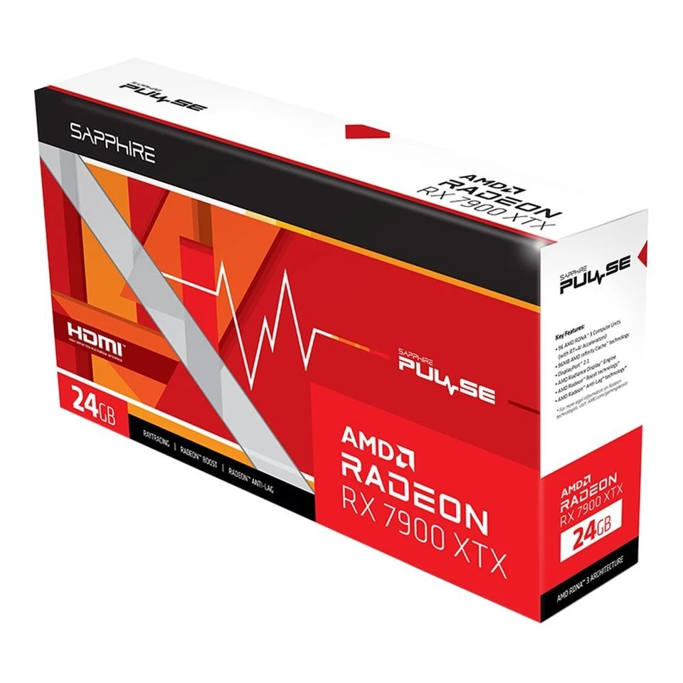 SAPPHIRE PULSE AMD Radeon RX 7900 XTX 24GB GDDR6 - Graphics Card - (11322-02) - Image 1 of 4