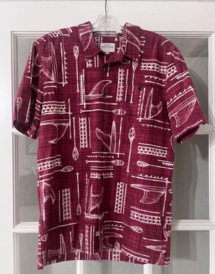 Quicksilver Waterman Collection Button Up Short Sleeve Tropical Size Medium NWOT - Image 1 of 4