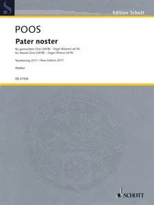 Heinrich Poos Pater Noster Vocal Score Choral Organ Sheet Music Schott Book - Picture 1 of 1