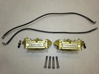 DUCATI 999R 749R BREMBO GOLD BRAKE CALIPERS BOLTS LINES 848 MONSTER S4R S4 RS - Image 1 of 2