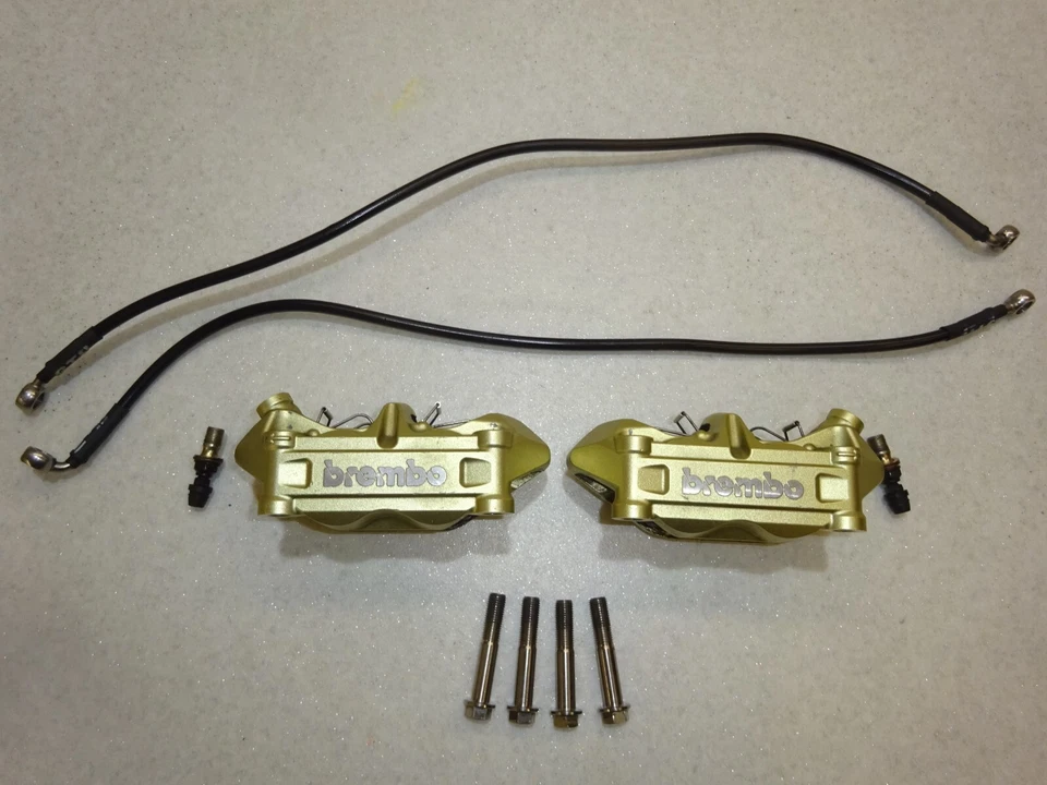 PINZAS DE FRENO DUCATI 999R 749R BREMBO ORO PERNOS LÍNEAS 848 MONSTER S4R S4 RS Foto 1 de 2