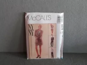 Size 14 MCCALL'S PATTERN 9572 UNCUT 1990s COWL TANK LINED JACKET SKIRT PANTS - Picture 1 of 5