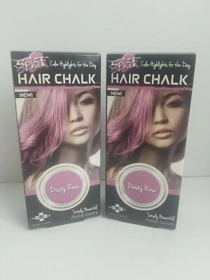 Splat Polvoriento Rosa Pelo Tiza Temporal Rosa Pastel Color de Pelo Destacados Lote de 2 Foto 1 de 4