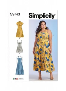 Abiti donna Simplicity SEWING PATTERN S9743, taglie 20W-28W o 30W-38W - Foto 1 di 7