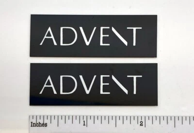 Advent Speaker Badge Logo Without Border Emblem Pair Custom Made Aluminum - Image 1 of 4