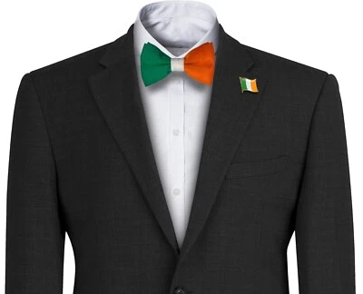 Pajarita para Hombres Bandera Nacional Irlandesa Verde Blanco Naranja Día de San Patricio Eire Foto 1 de 2